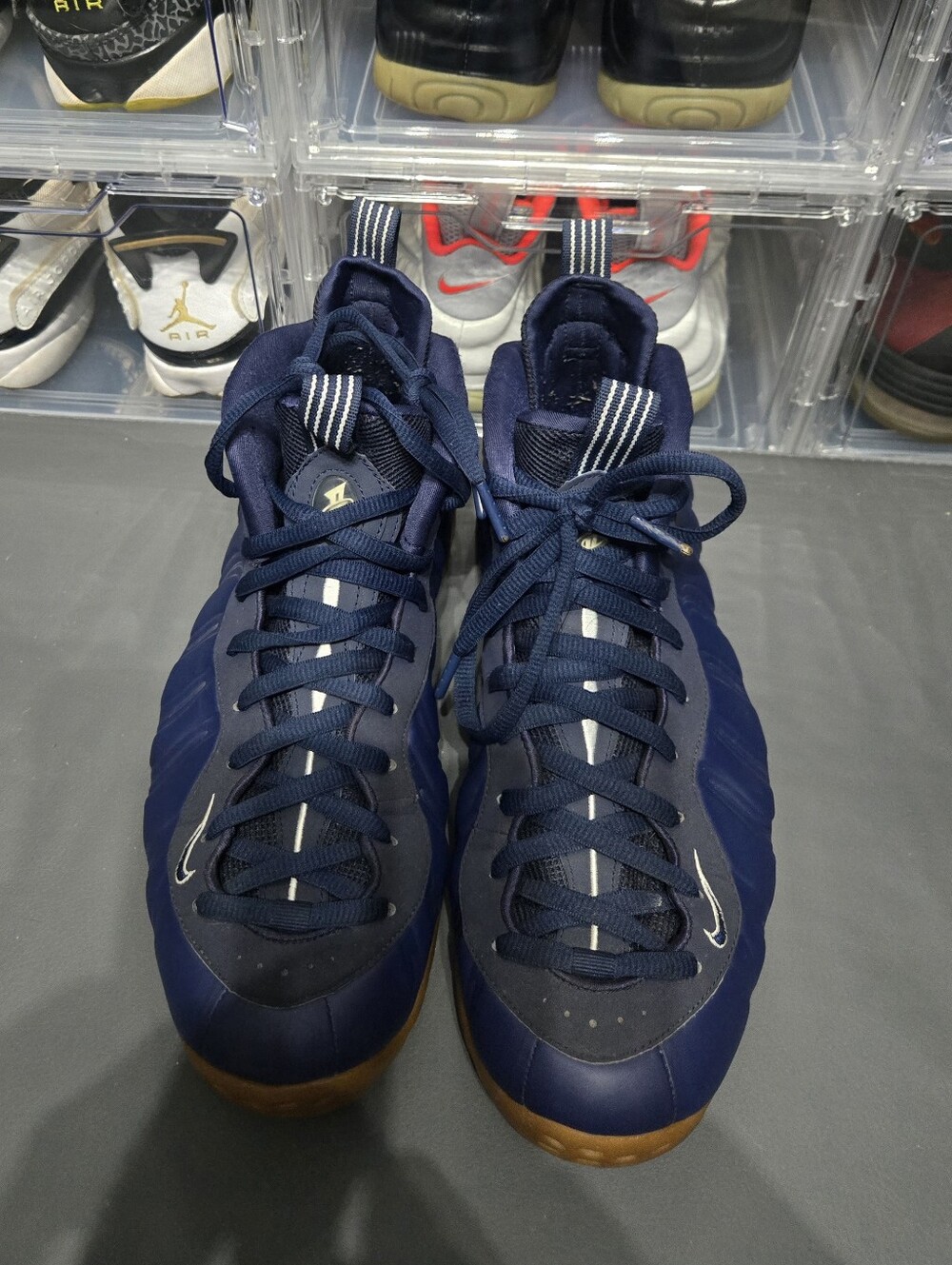 Nike Men’s Navy Foamposite with Gum Sole – Stylish Performance Shoe